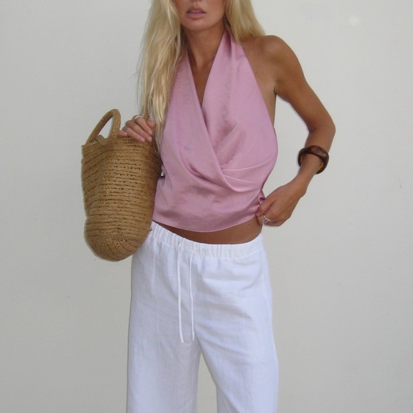 Wilfred Martini Satin Halter Blouse - Picture 2 of 4